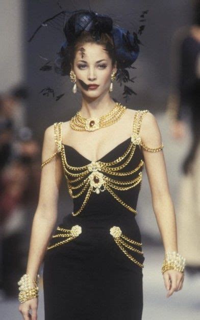 chanel 1992 couture|chanel gold chain dress.